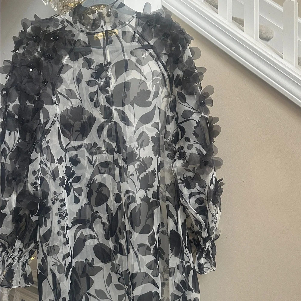 Anthropologie PANKAJ & NIDHI Maxi Cape w/ tie - Picture 7 of 9